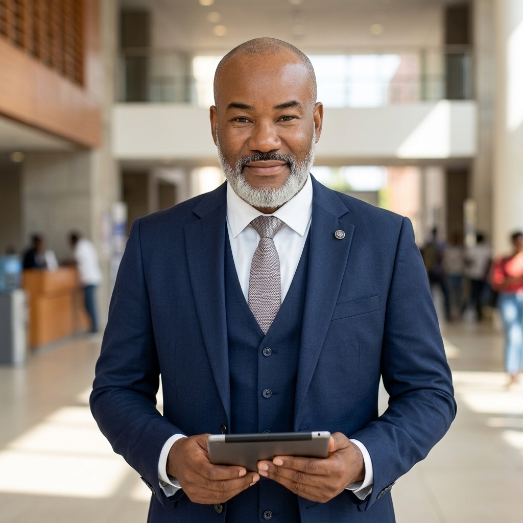Fondateur du Cabinet Mengo Consulting en toge académique